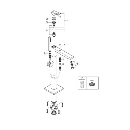 GROHE 23672001 - Bateria wannowa EUROCUBE 298 mm chrom błyszczący