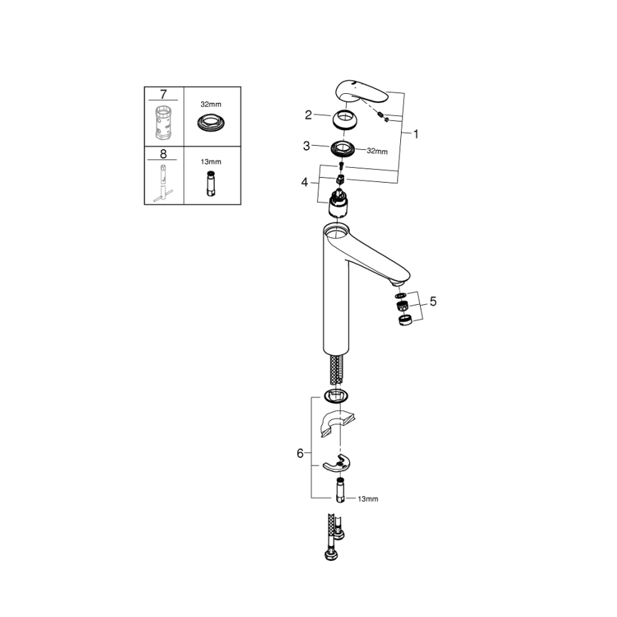 GROHE 23719003 - bateria umywalkowa EUROSTYLE XL, chrom błyszczący