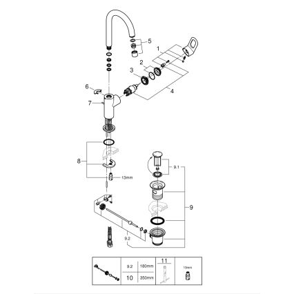 GROHE 23763000 - Bateria umywalkowa BAULOOP rozmiar L, błyszczący chrom
