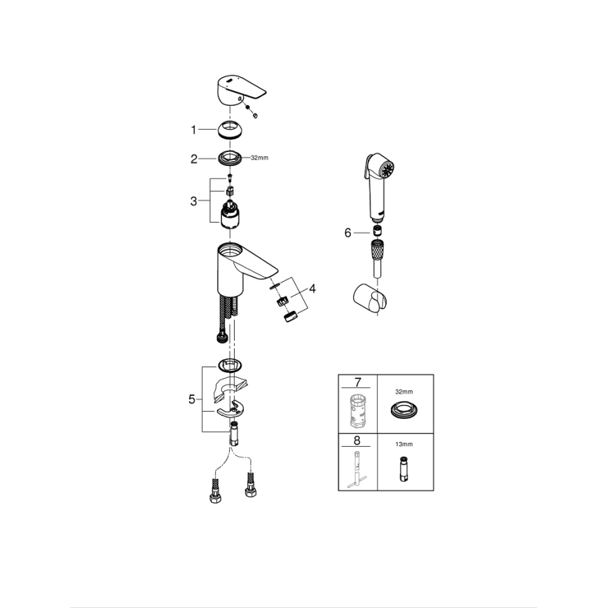 GROHE 23773001 - Bateria umywalkowa START EDGE rozmiar S chrom błyszczący