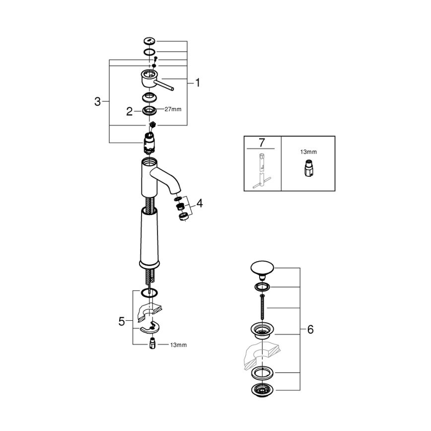 GROHE 23784000 - Bateria umywalkowa START CLASSIC 357 mm chrom błyszczący