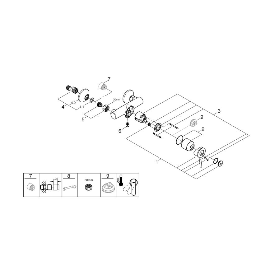 GROHE 23786000 - Bateria prysznicowa START CLASSIC, rozstaw 150 mm, błyszczący chrom