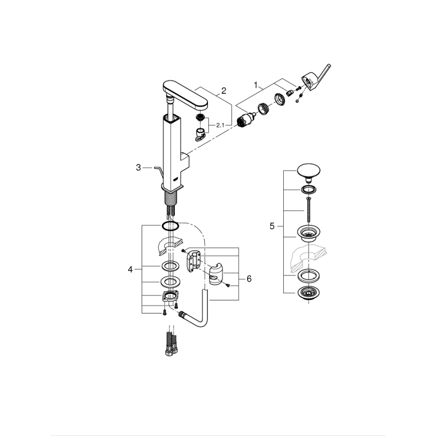 GROHE 23844003 - Bateria umywalkowa PLUS, rozmiar L, chrom błyszczący