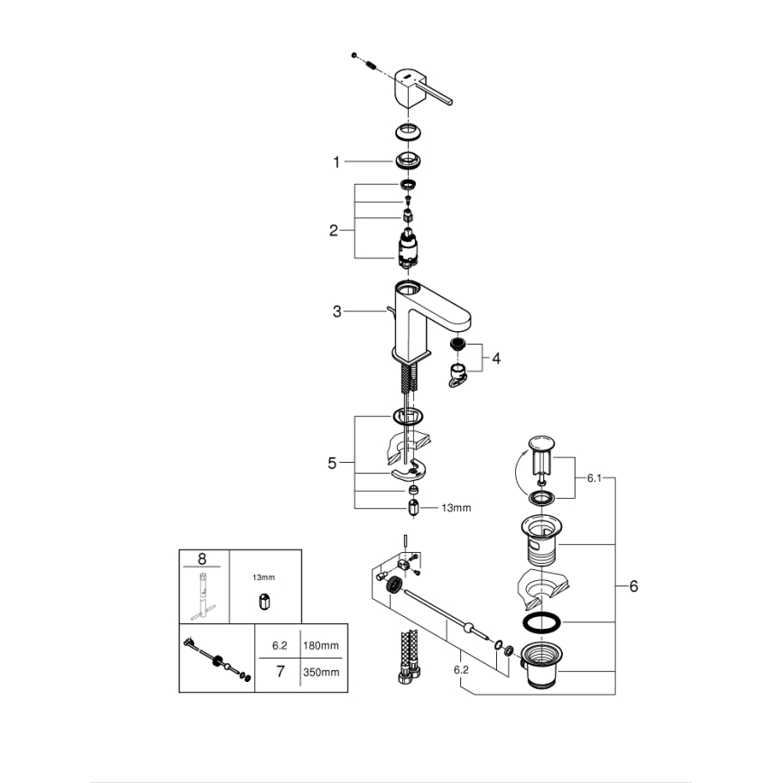 GROHE 23870003 - Bateria umywalkowa PLUS rozmiar S chrom błyszczący