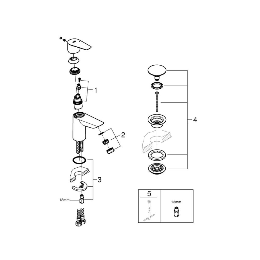 GROHE 23898001 - Bateria umywalkowa START EDGE chrom błyszczący
