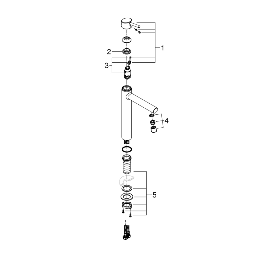 GROHE 23920001 - Bateria umywalkowa CONCETTO XL, chrom błyszczący
