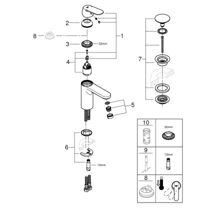 GROHE 23926000 - Bateria umywalkowa DN 15 rozmiar M chrom błyszczący
