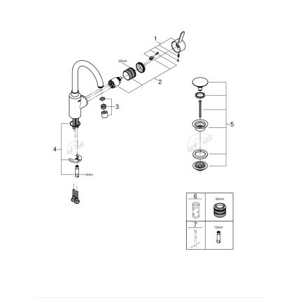 GROHE 23933001 - Bateria umywalkowa EUROSMART COSMOPOLITAN rozmiar L chrom