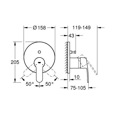 GROHE 24052002 - Bateria EUROSTYLE COSMOPOLITAN, chrom błyszczący