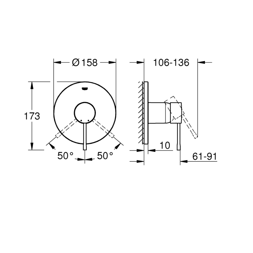 GROHE 24057GN1 - Bateria prysznicowa ESSENCE szczotkowane złoto