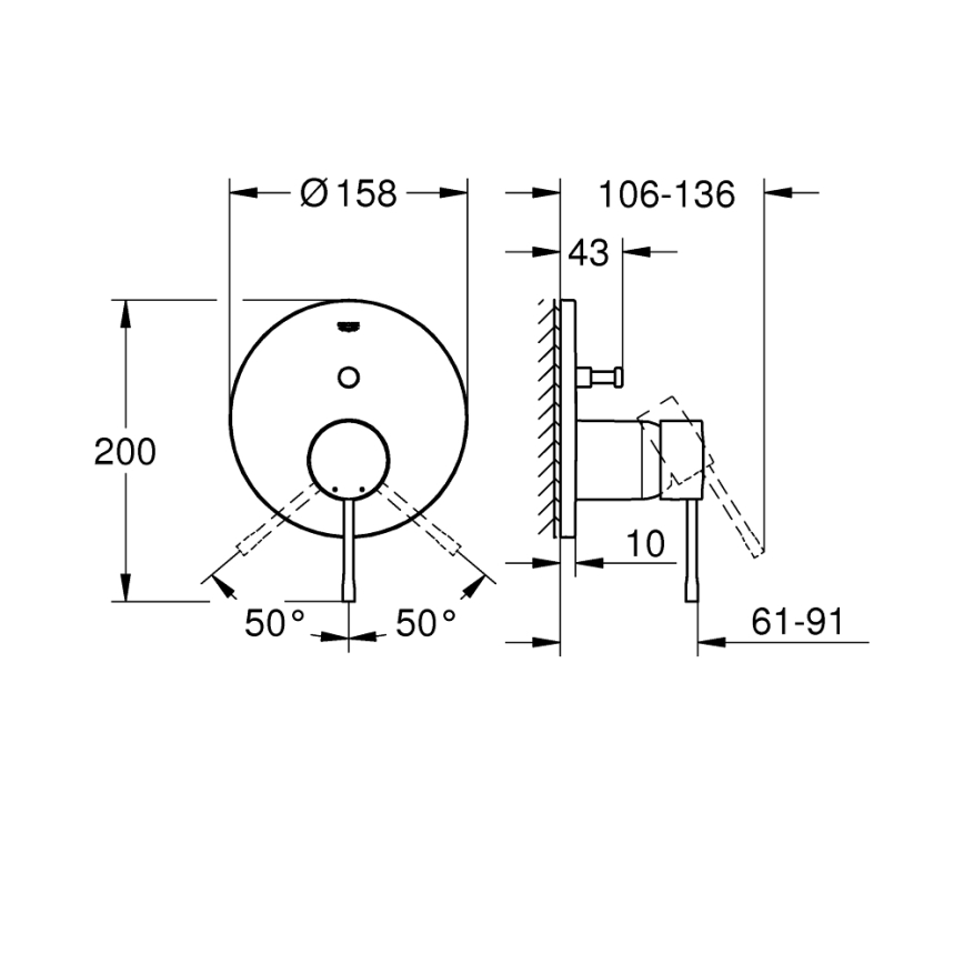GROHE 24058AL1 - Bateria ESSENCE w kolorze grafitowym