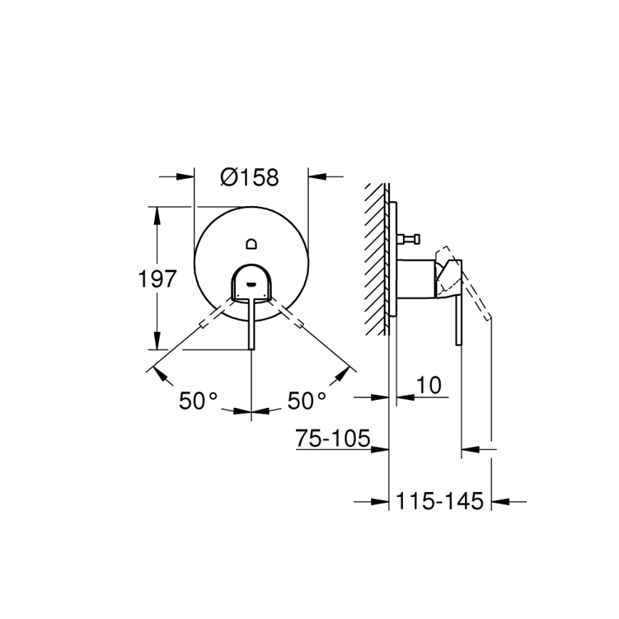 GROHE 24060003 - Bateria PLUS błyszczący chrom