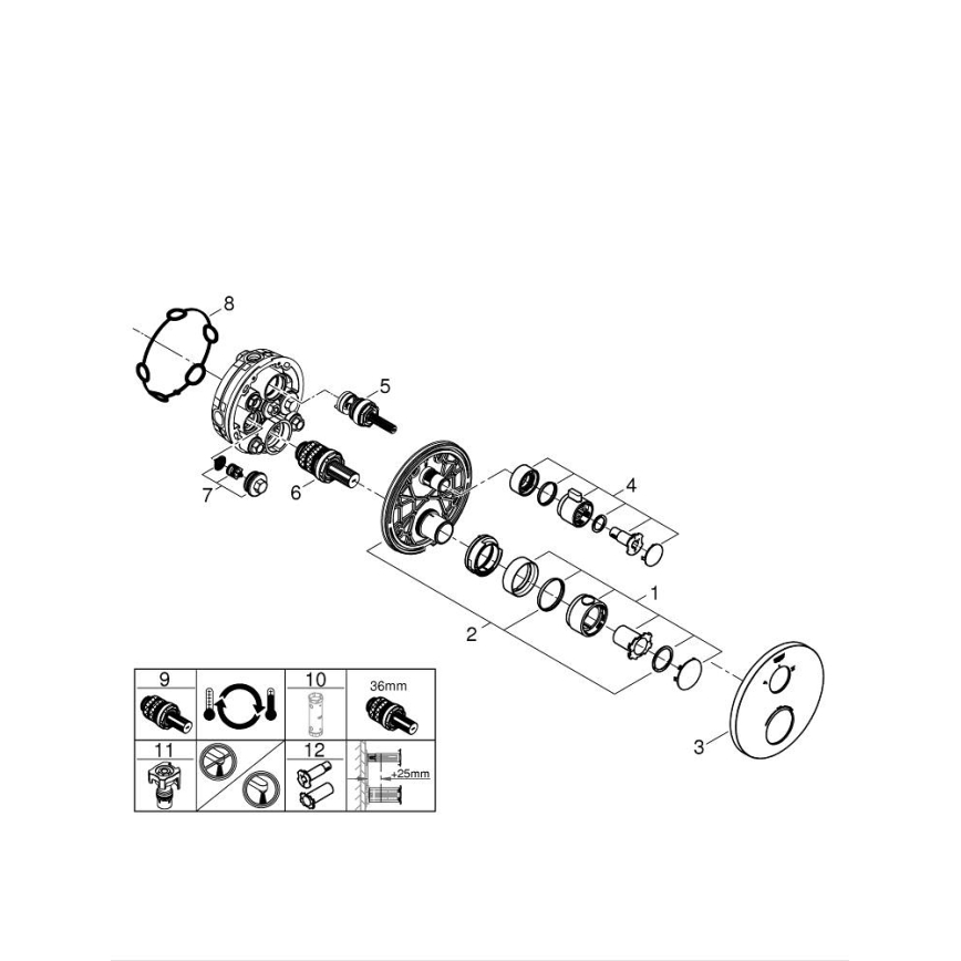GROHE 24076000 - Termostatyczna bateria prysznicowa GROHTHERM chrom błyszczący