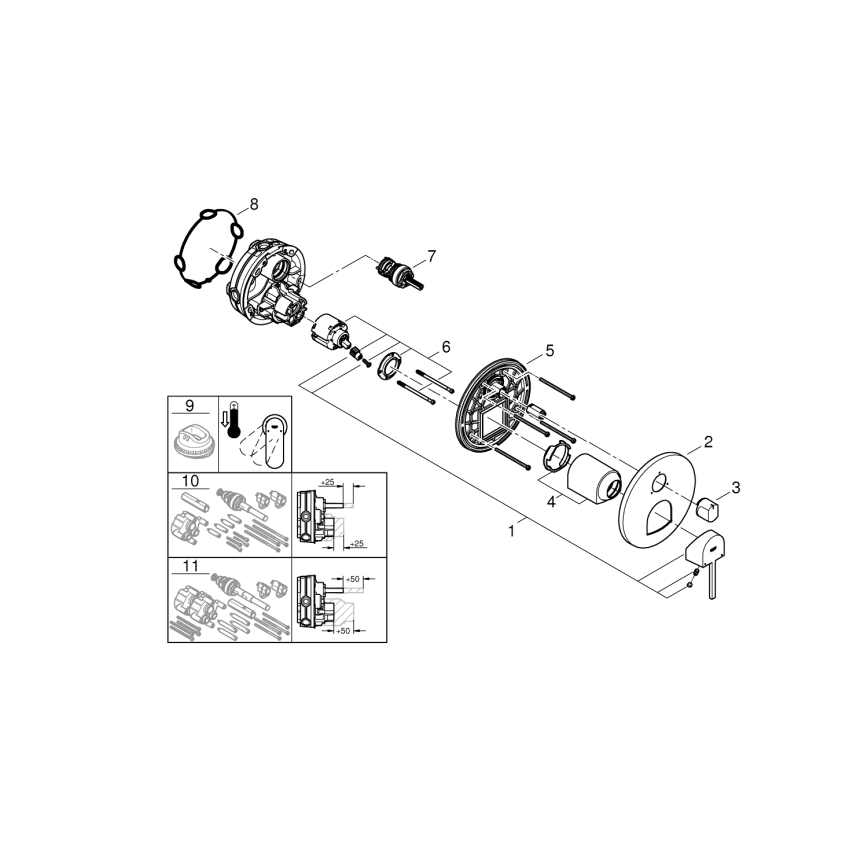 GROHE 24093003 - Bateria PLUS błyszczący chrom