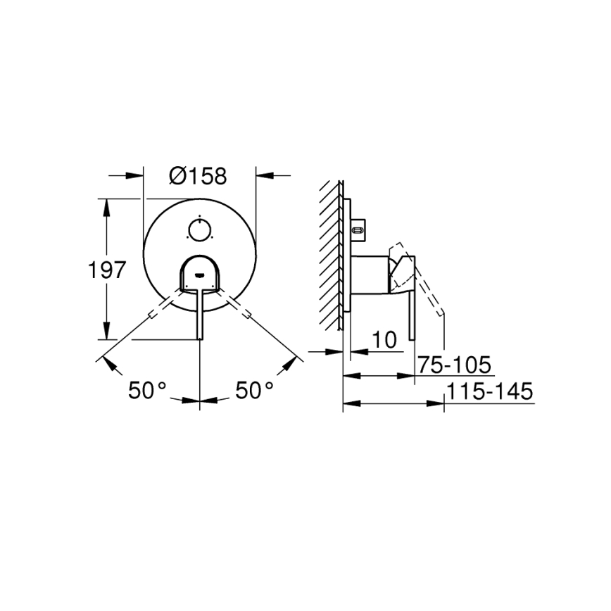 GROHE 24093003 - Bateria PLUS błyszczący chrom