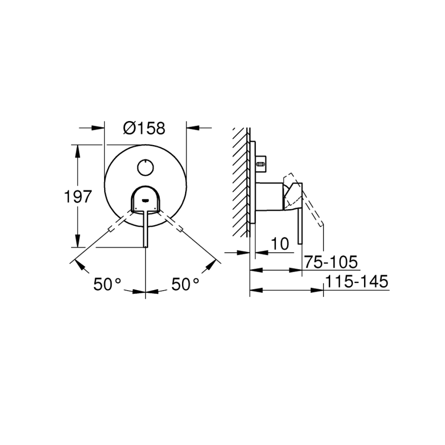 GROHE 24093003 - Bateria PLUS błyszczący chrom