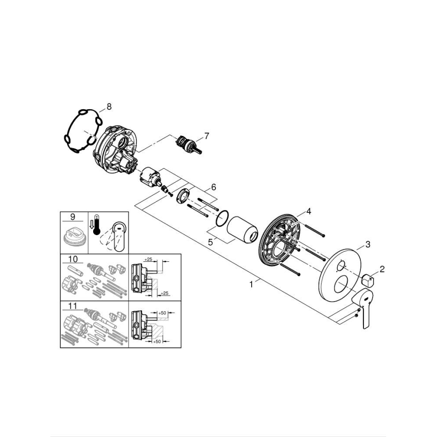 GROHE 24095001 - Bateria LINEARE chrom błyszczący
