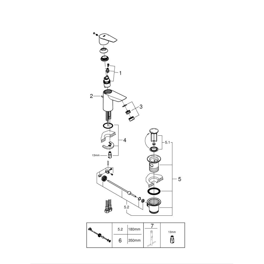 GROHE 24196001 - bateria umywalkowa START rozmiar S błyszczący chrom
