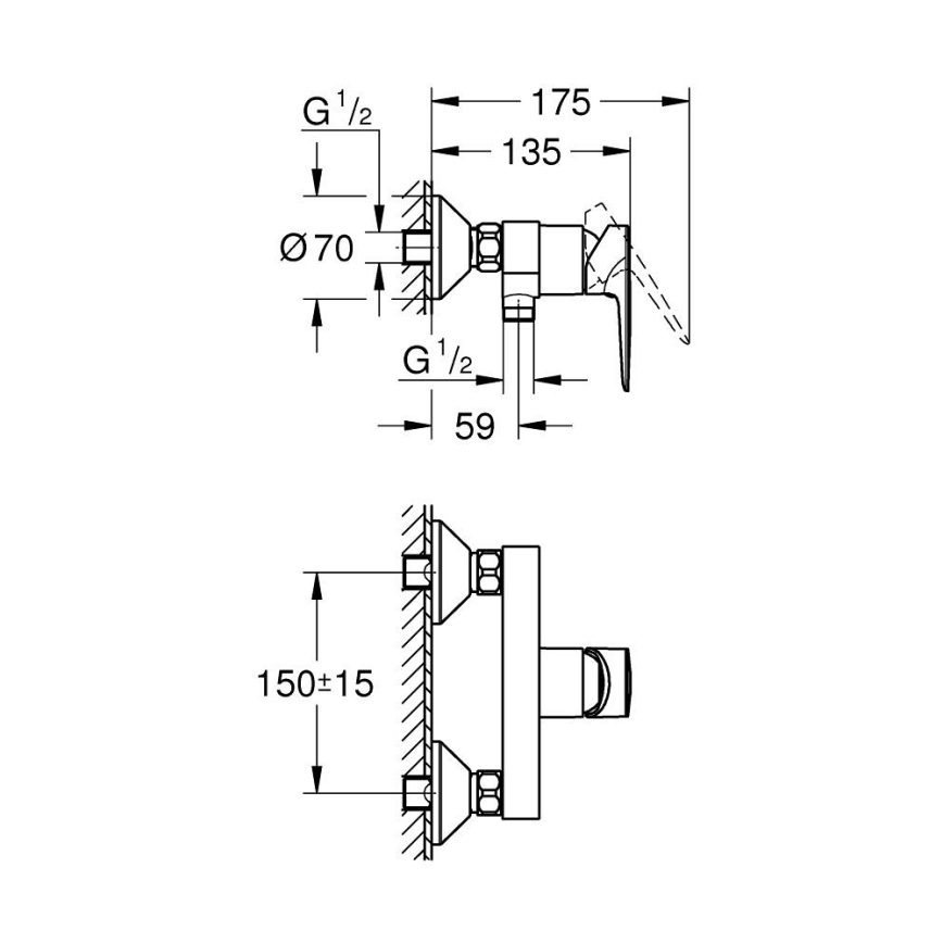 GROHE 24197001 - Bateria prysznicowa START EDGE DN 15 błyszczący chrom