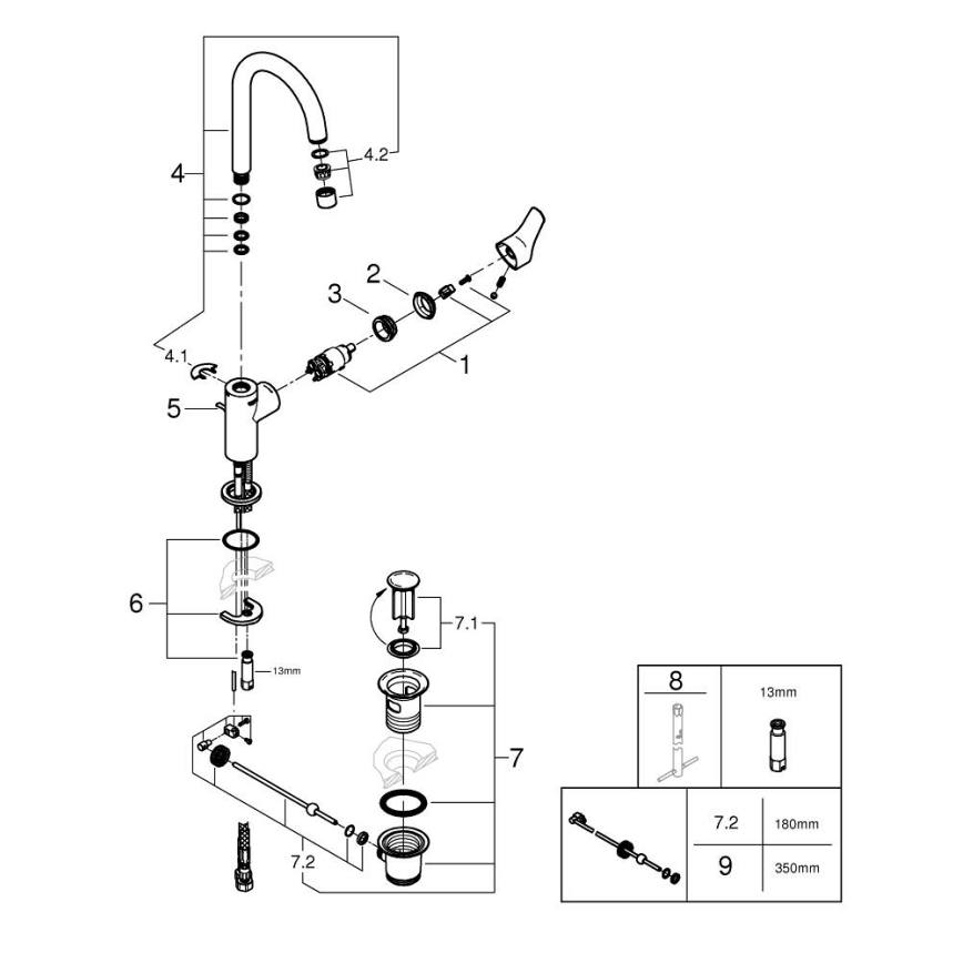 GROHE 24203002 - Bateria umywalkowa START rozmiar L błyszczący chrom