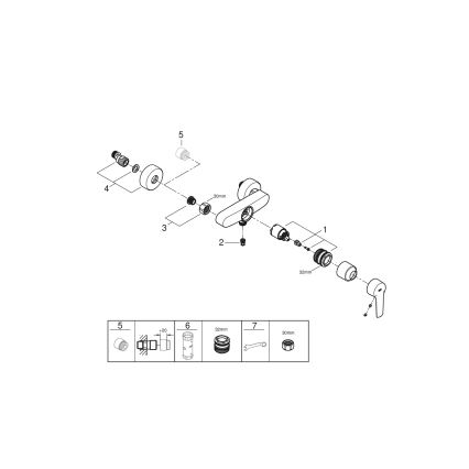 GROHE 24208002 - Ścienna bateria prysznicowa START DN 15, chrom błyszczący