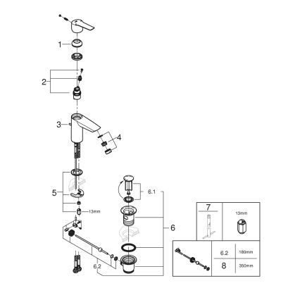 GROHE 24209002 - bateria umywalkowa START DN 15 chrom błyszczący