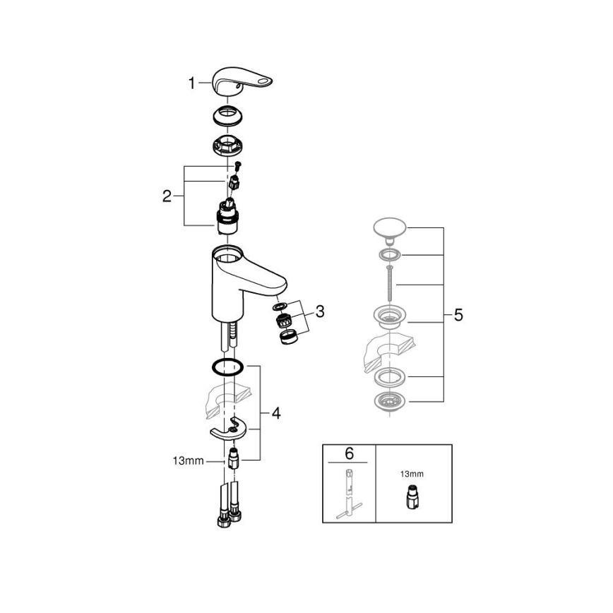 GROHE 24317001 - Bateria umywalkowa SWIFT 162 mm chrom błyszczący