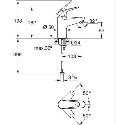 GROHE 24317001 - Bateria umywalkowa SWIFT 162 mm chrom błyszczący