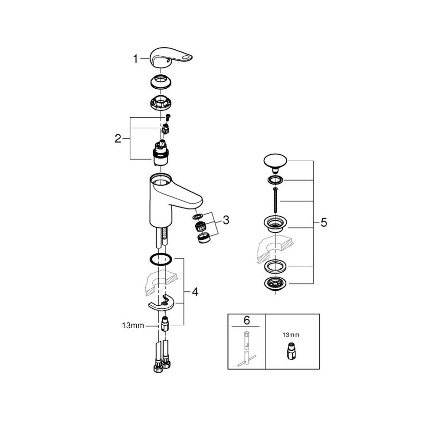 GROHE 24318001 - Bateria umywalkowa SWIFT 162 mm błyszczący chrom