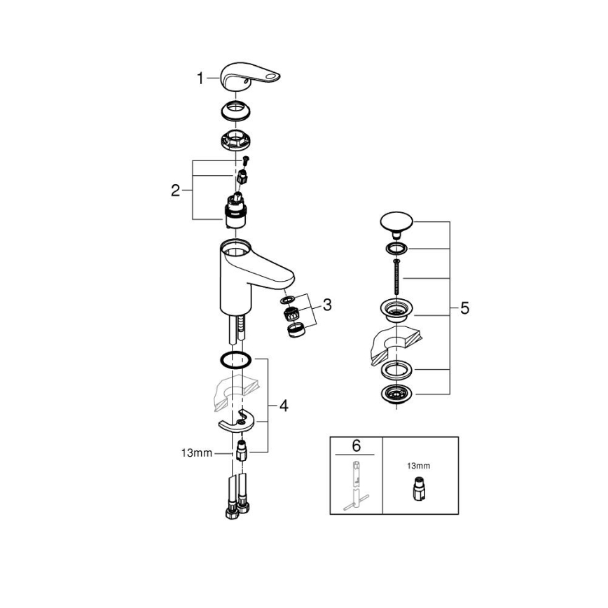 GROHE 24323001 - Bateria umywalkowa SWIFT DN 15, chrom błyszczący
