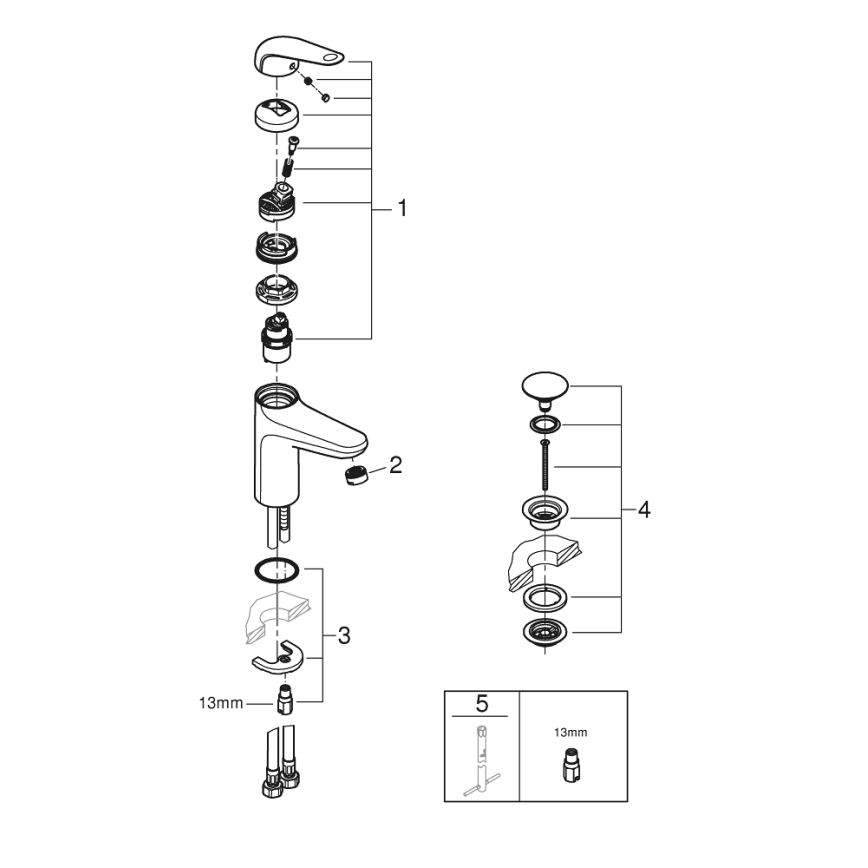 GROHE 24327001 - Bateria umywalkowa SWIFT rozmiar M chrom błyszczący