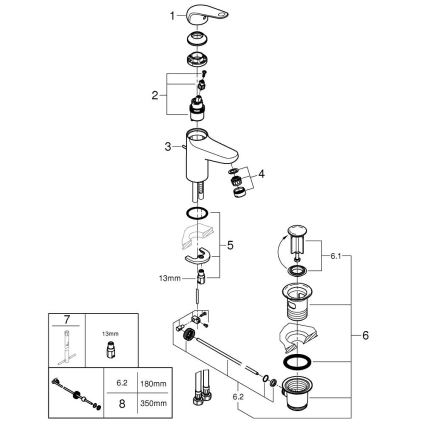 GROHE 24328001 - Bateria umywalkowa SWIFT 179 mm, chrom błyszczący
