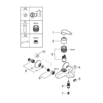 GROHE 24335001 - bateria wannowa DN 15 w błyszczącym chromie