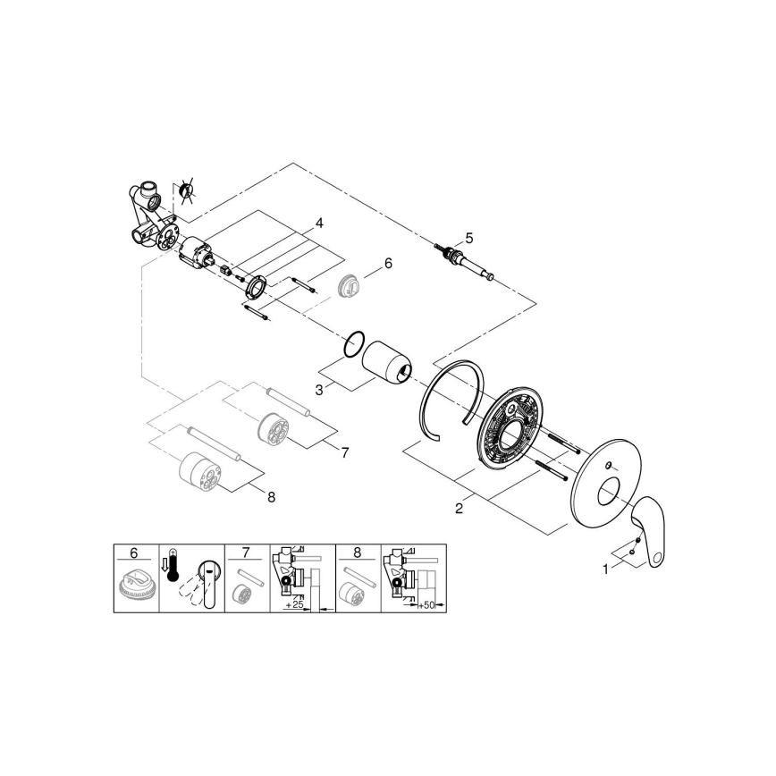 GROHE 24336001 - Bateria wannowa SWIFT DN 15, chrom błyszczący