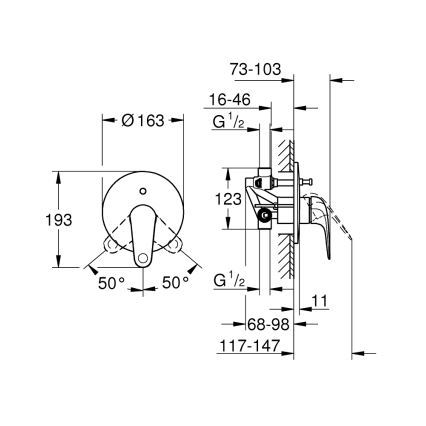 GROHE 24336001 - Bateria wannowa SWIFT DN 15, chrom błyszczący