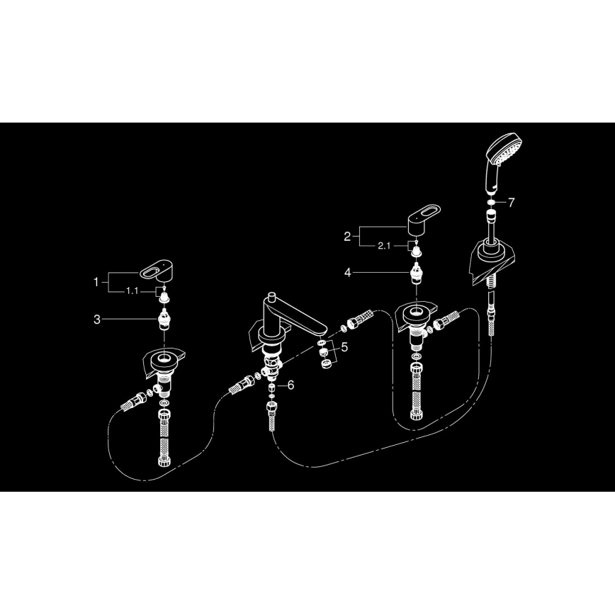 GROHE 2511900A - Bateria wannowa BAULOOP DN 20 chrom błyszczący