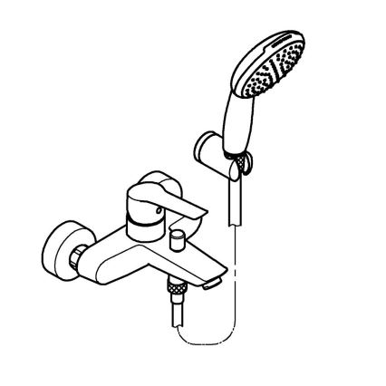 GROHE 25283002 - bateria wannowa z kompletem akcesoriów, DN 15, chrom błyszczący
