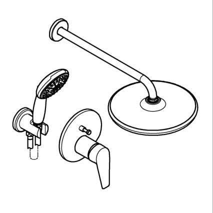 GROHE 25293000 - Zestaw prysznicowy START EDGE 250 mm, chrom błyszczący