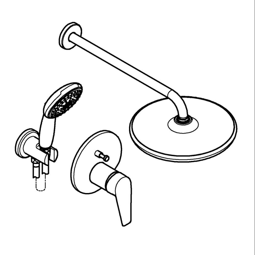 GROHE 25293000 - Zestaw prysznicowy START EDGE 250 mm, chrom błyszczący