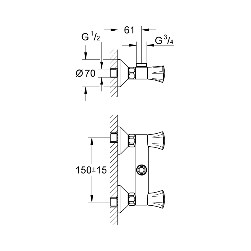 GROHE 26009001 - Bateria prysznicowa COSTA L DN 15, chrom błyszczący