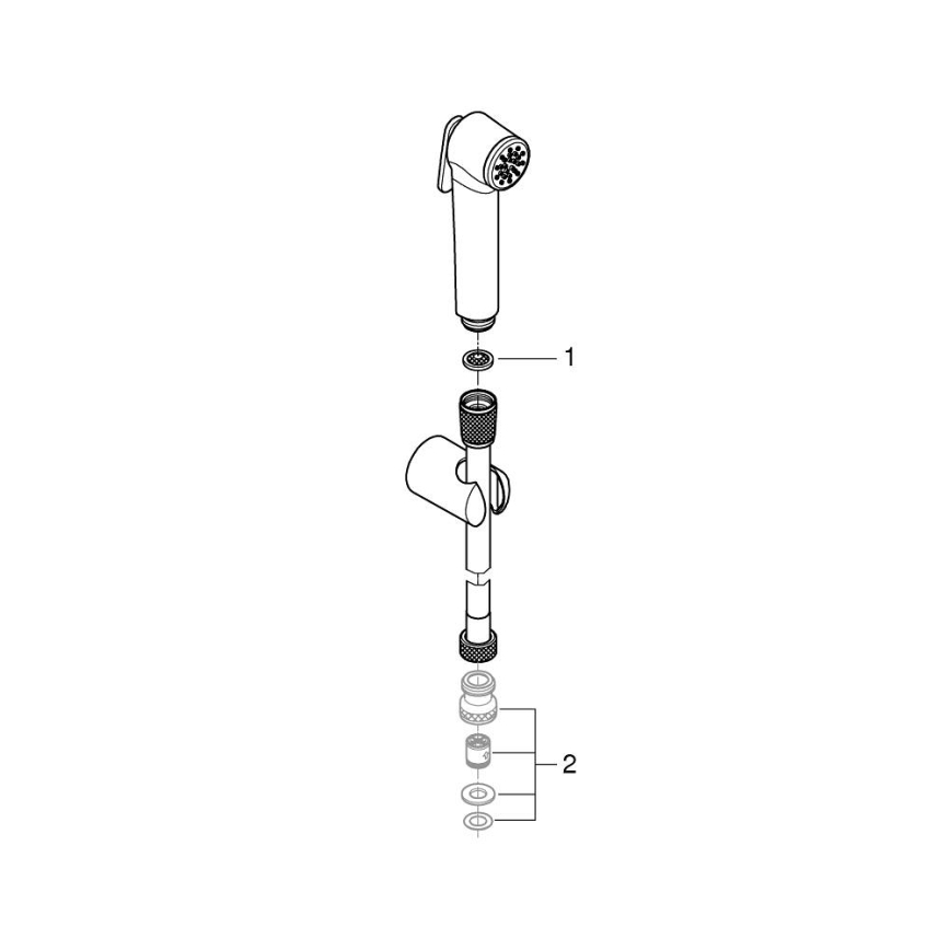 GROHE 26175001 - Ręczna słuchawka bidetowa VITALIO TRIGGER SPRAY 30 1250 mm chrom