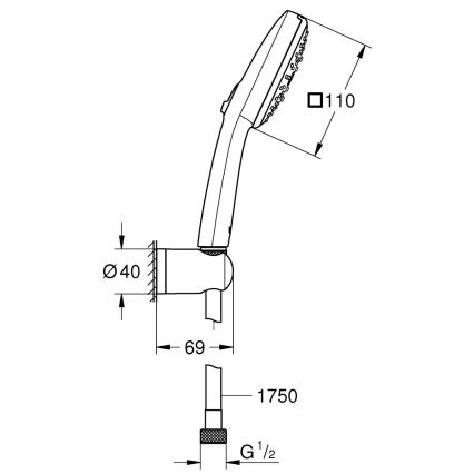 GROHE 26176001 - Zestaw prysznicowy VITALIO COMFORT 110 110 mm chrom błyszczący