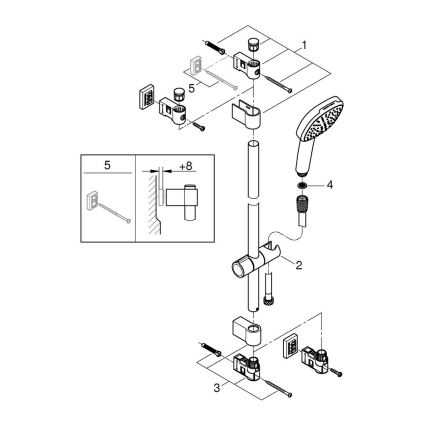 GROHE 26398001 - Zestaw prysznicowy VITALIO COMFORT 110 600 mm błyszczący chrom