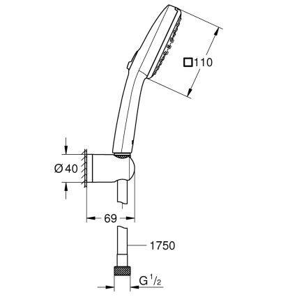GROHE 26399001 - Zestaw prysznicowy VITALIO COMFORT 110 błyszczący chrom