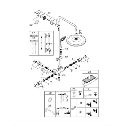 GROHE 26400001 - System prysznicowy VITALIO JOY SYSTEM 310 450 mm błyszczący chrom
