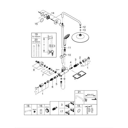 GROHE 26403001 - Zestaw prysznicowy VITALIO JOY 260 450 mm chrom błyszczący