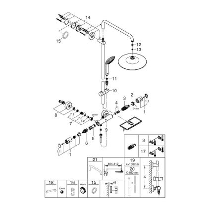 GROHE 26403001 - Zestaw prysznicowy VITALIO JOY 260 450 mm chrom błyszczący