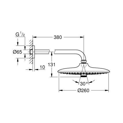 GROHE 26459000 - Głowica prysznicowa EUPHORIA 260 380 mm chrom błyszczący