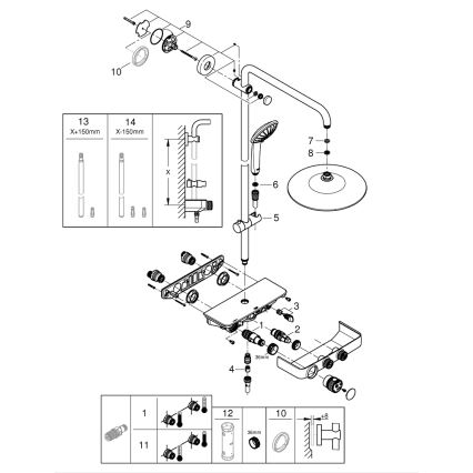 GROHE 26509000 - System prysznicowy EUPHORIA SMARTCONTROL 260 mm błyszczący chrom
