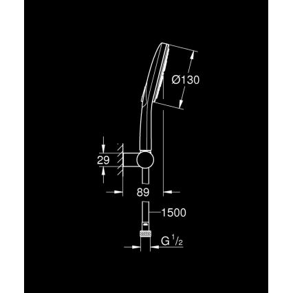GROHE 26580000 - Zestaw słuchawki prysznicowej RAINSHOWER SMARTACTIVE 130 1500 mm chrom